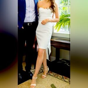 White strapless Amsale dress